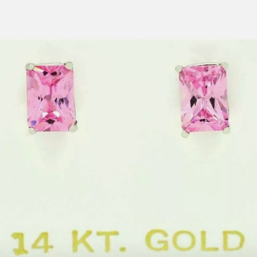 Genuine Pink Sapphire Earrings